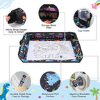 COOLBEBE Airplane Tray Table Cover, Foldable Travel Tray Cover | for Toddlers 1-3, Universal Fit for Airplane, Car Seat, High Chair, Machine Washable, Portable, Black Dinosaur - Image 6