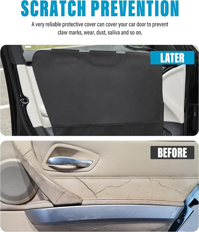SUJADE YAKEFLY 2 Pcs Car Door Protector,Car Door Scratch Guard,Car Door Protector for Dogs,Car Accessories Dog Back Seat Protector,Scratch Resistant Dog Car Door Cover,Vehicle Door Protector - Image 5
