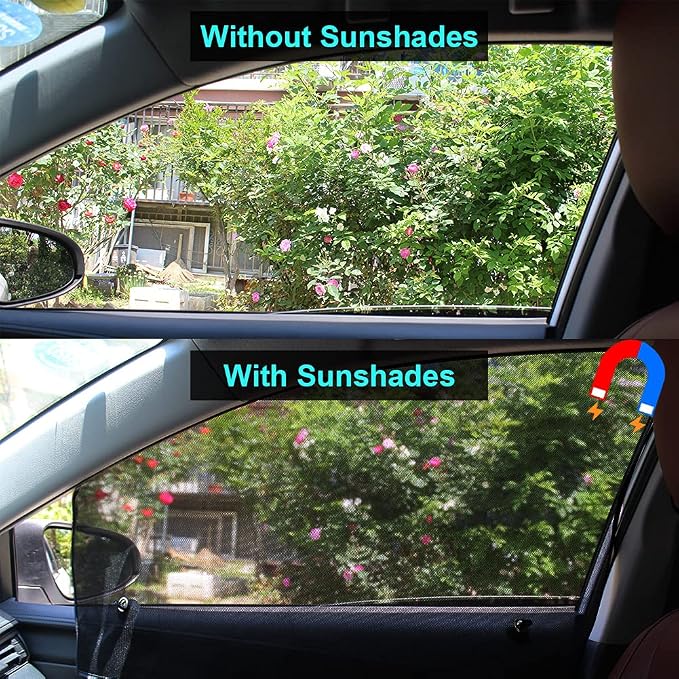 Ovege Car Window Shades Magnetic 2pcs Universal Car Window Screen Mesh Side Window Sun Shade Automotive Window Sunshades for Driver Passenger (Front Seat 2pcs-) - Image 5