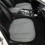 West Llama Linen Front Car Seat Cover Protector Anti-Slip Bottom Seat Cover Fits 95% of Vehicles,Wrapping Around The Bottom,Diamond Pattern(Gray-2Pcs) - Image 2