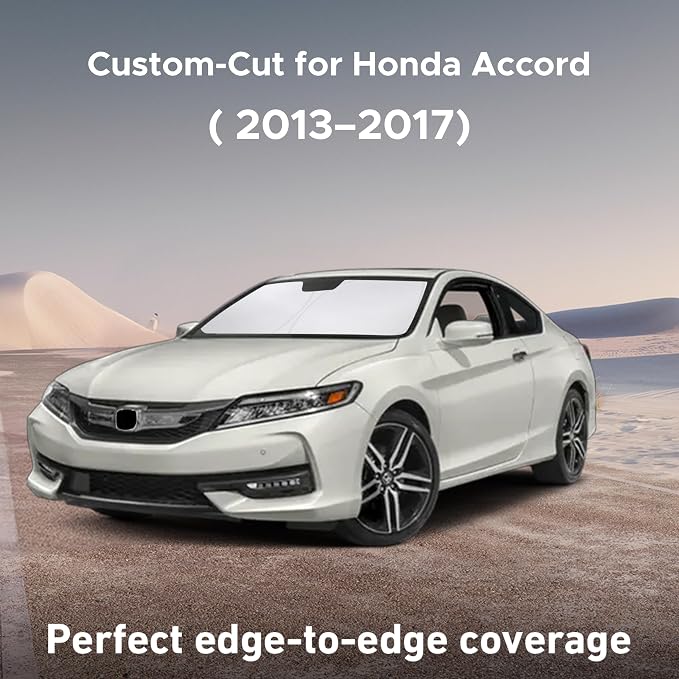 EcoNour Windshield Sunshade Compatible for Honda Accord 2013-2015 2016 2017 | Sun Visor for Front Windshield & Window Sun Shade Cover, UV Heat Blocker & Protector, Car Accessories - Image 2