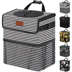 Vankor Car Trash Can with Lid Leak Proof Car Accessories for Women | 2.2 Gallon Cute Hanging Car Trash Bin for Men Car Truck Vehicle Sedan SUV Interior Automotive Garbage Cans, Stripe by Vankor