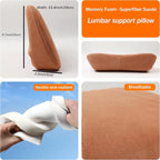 Lumbar Support Pillow,Back Pain Relief Cushion,fits tightly around the waist,Memory Foam,Skin-friendly Suede Fabric,fit Car Drive,Office chair,Rest seat,Improve Posture,Portable,15.5''Lx 8.7''H - Image 6