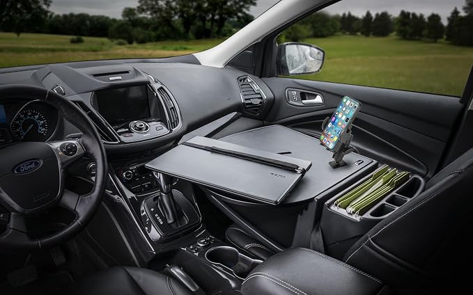 AutoExec AE-RMCD-PM-BT Roadmaster Car Desk for Your Vehicle Workstation and Mobile Office, Black with Phone Mount | Phone Mount - Image 2