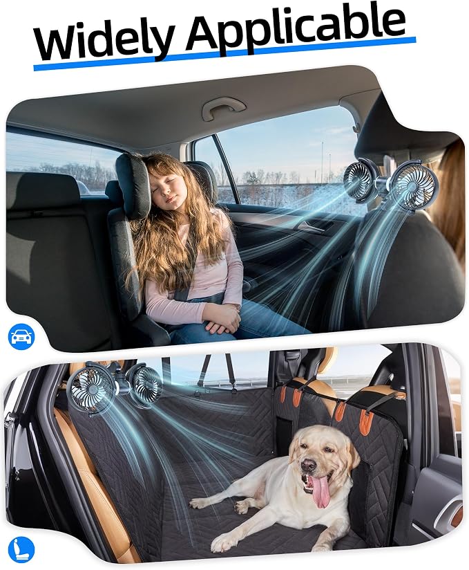 CONPEX Fan for Car Back Seat, Car Fan for Baby Rear Facing, Quiet Brushless Motor, 3-Settings, 360°Rotatable, 5a/2v Usb Carseat Fan for Vehicles Suv Rv - Image 7