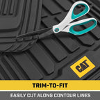 Cat® ToughRide™ Heavy-Duty 3 Piece Rubber All Season Floor Mats for Car Truck Van SUV, Black - Premium Trim to Fit Cars Floor Mat, All Weather Deep Dish Automotive Floor Mats, Total Dirt Protection - Image 5