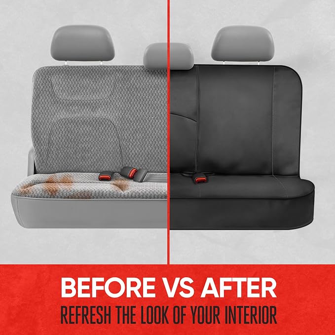 Motor Trend Neoprene Waterproof Seat Covers for Cars, Trucks, & SUV – Black & Beige Automotive Interior Protectors - Rear Split Bench Protector for Kids Dogs & Pets – Forros para Asientos de Carro - Image 7