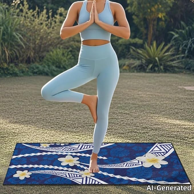 SEANATIVE Car Seat Towel Covers with Storage Bag Seat Post Workout Sweat Washable Cover for Car Towel for Dog Pet Workout Outdoor Sport Activities, Polynesian Plumeria Print - Image 3