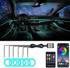 6 in 1 LED Car Strip Lights, Car Interior Lights with 276 inches Fiber Optic, Remote and APP Control, 16 Million Colors RGB Ambient Lighting Kits, Music Neon Light Accessories for Car Inside by WEBUPAR