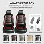 Fit Gladiator Seat Covers Fit for Jeep Gladiator 2020-2026, Front Pair | Premium Leather Full Coverage Protectors, Waterproof, Breathable, Scratch Resistant, Easy Wipe, Airbag Compatible, RedTrim - Image 9