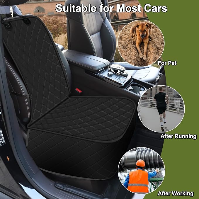 2 Packs Car Front Seat Cover for Dogs, Waterproof Pet Car Seat Protector, Nonslip Scratch-Proof Dog Seat Cover for Cars, Trucks & SUVs - Image 2