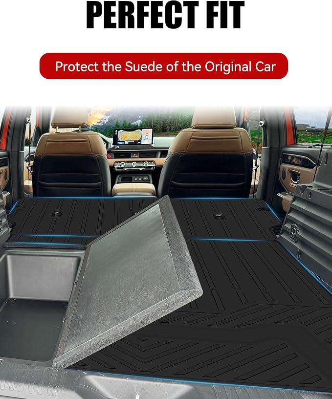 Cargo Liner Compatible with 2026 Honda Passport Trunk Mat Cargo Mat Back Seat Cover Protector (Backrest Mats+Trunk Mat) - Image 2