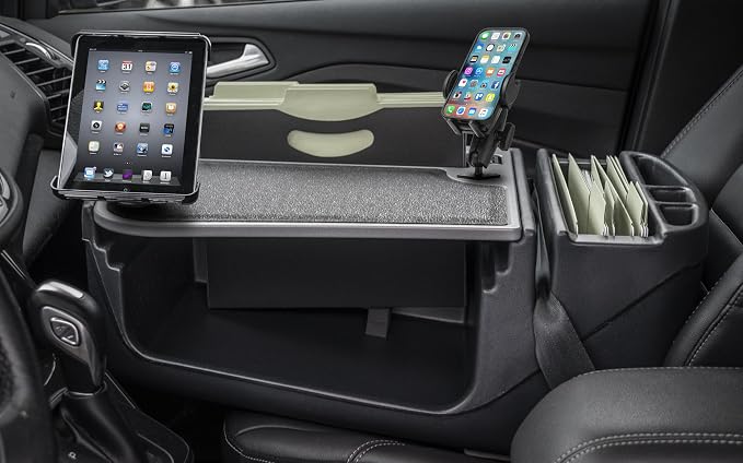 AutoExec AE-FMEF-PM-TAB-GT Efficiency FileMaster Car Desk for Your Vehicle Workstation and Mobile Office, with Phone Mount and Tablet Mount | Vehicle Workstation, Mobile Office, Phone Mount, Tablet Mount - Image 2