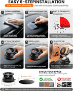 Vacuum Car Phone Holder for MagSafe, No-Glue Suction Cup Mount with Dashboard Pad, Reinforced Zinc Alloy Hinge, 360° Rotatable Foldable Cell Phone Holder for iPhone 17 16 15 14 13 12 Series - Image 8