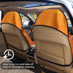 Car Seat Covers 2pcs Waterproof Towel Car Seat Cover Universal Fit for Most Trucks SUV Fitness Athletes Pets Gym and Water Sport，(Orange) - Image 5