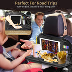 LUCMO Car Backseat Organizer with Foldable Tablet Holder, Black | 6 Storage Pockets,Foldable Food Tray,Protectors Kick Mats,Travel Accessories,Seat Cover,Road Trip Essentials - Image 7