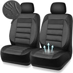 CAR PASS 3D Foam Leather Car Seat Covers Two Front Seats only, Air Mesh Thick Seat Covers, All Weather Car Seat Cover Comfort & Protection for Truck,SUV,Sedan,Van, Airbag Compatible (Charcoal Gray) - Image 2
