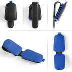 SINGARO Sunglasses Holder for Car, Leather Magnetic Buckle Sun Visor Sunglass Clip, Ticket Card Storage Glasses Clip, Car Interior Accessories for Men and Women（Black-Blue） - Image 4