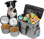 MYDAYS Dog Travel Bag, Pet Luggage Suitcase, Weekend Tote Carrier with Collapsible Bowl (Gray) by MYDAYS