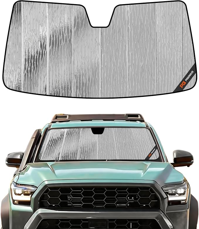 Pigenius Windshield Sun Shade for Toyota Tacoma 2024-2026 Without Factory Dashcam, Front Window Sunshade - AstraGuard by Pigenius