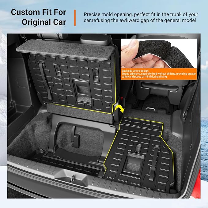 powoq 3rd Row Cargo Mat Compatible with 2021-2026 Toyota Sienna Trunk Mat Backrest Mat TPE Cargo Liner Replacement for 2021 2022 2023 2024 2025 2026 Toyota Sienna Accessories(Trunk Mat+Backrest Mat) - Image 2