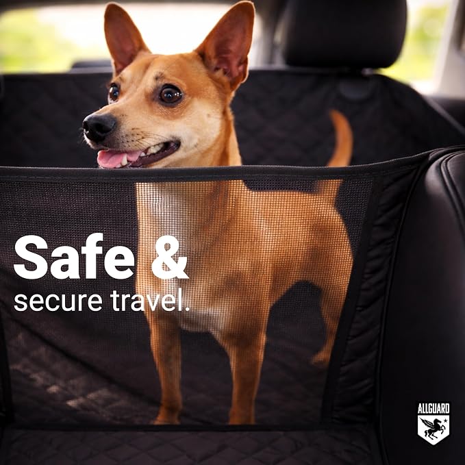Dog Car Seat Cover for Back Seat, Waterproof, Scratchproof, Nonslip, Dog Hammock for Car, Safety Harness Included, Seat Covers for Pet Dogs, Standard Size (Black) - Image 4