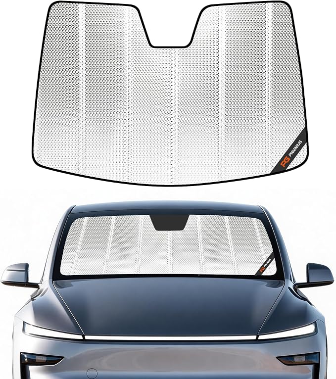 Pigenius Windshield Sun Shade for Tesla Model Y 2025-2026 New Body Style, Front Window Sunshade - BLAZBLOCK by Pigenius