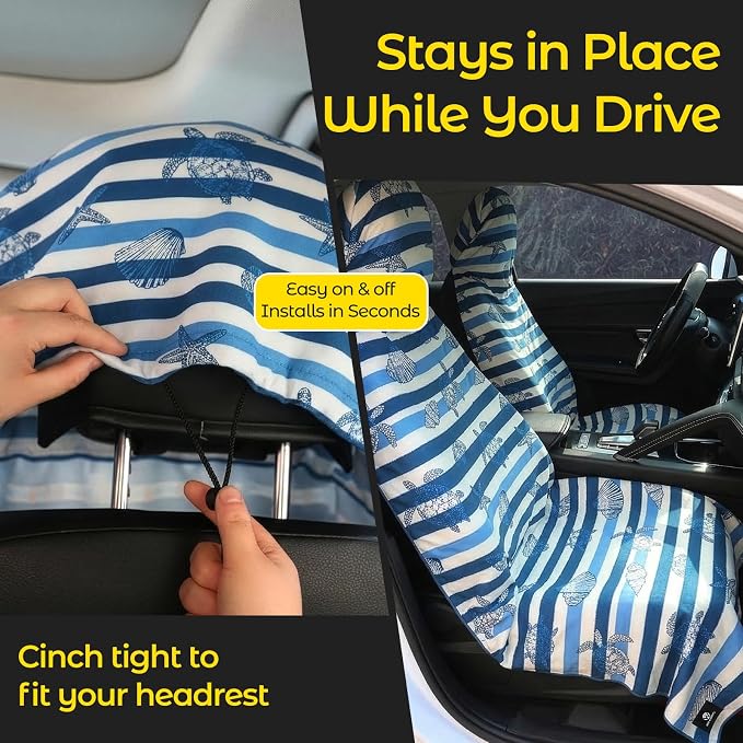 Car Seat Towel Cover, Full-Sized, Sweat Absorbing Towel for Gym - Turtle | Washable quick-dry towel cover protects front seats from sweat and water after gym, workout, running, beach and swimming - Image 4