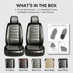Fit Kona Seat Covers Custom Fit for Hyundai Kona 2018-2026, Front Pair | Premium Leather Full Coverage Protectors, Waterproof, Breathable, Scratch Resistant, Easy Wipe, Airbag Compatible, Black+Gray - Image 9