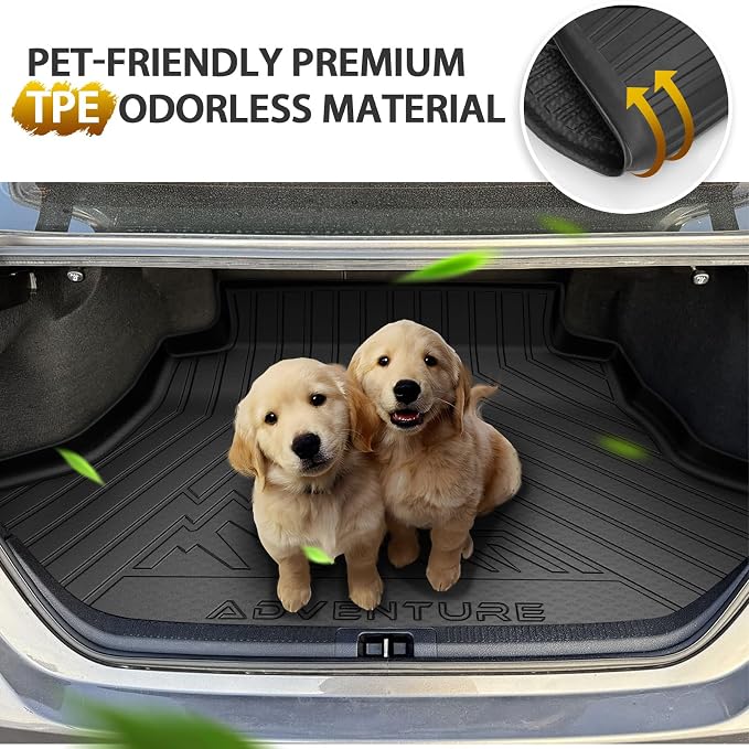 Powerty Trunk Mat for Toyota Camry(Include Hybrid/L/LE/SE/TRD/XLE/XSE) 2018-2026 & Toyota Avalon 2019-2022, All Weather TPE Cargo Mat Liner for Rear Trunk - Image 2