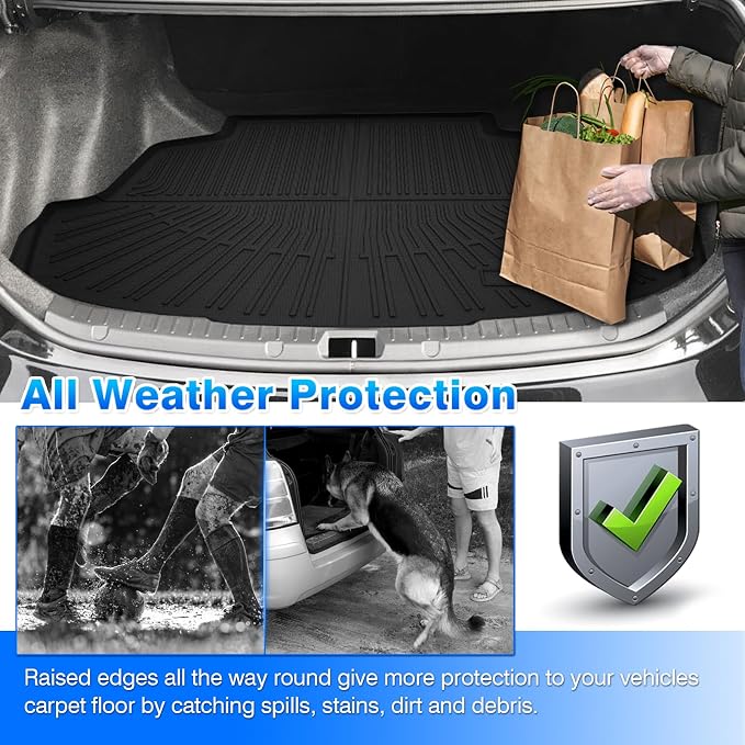 Corolla Cargo mat - Trunk Mat for Toyota Corolla 2014-2019 | All Weather Trunk Mat for Corolla Accessories, Heavy Duty Rubber Mats, Car Accessories - Image 7