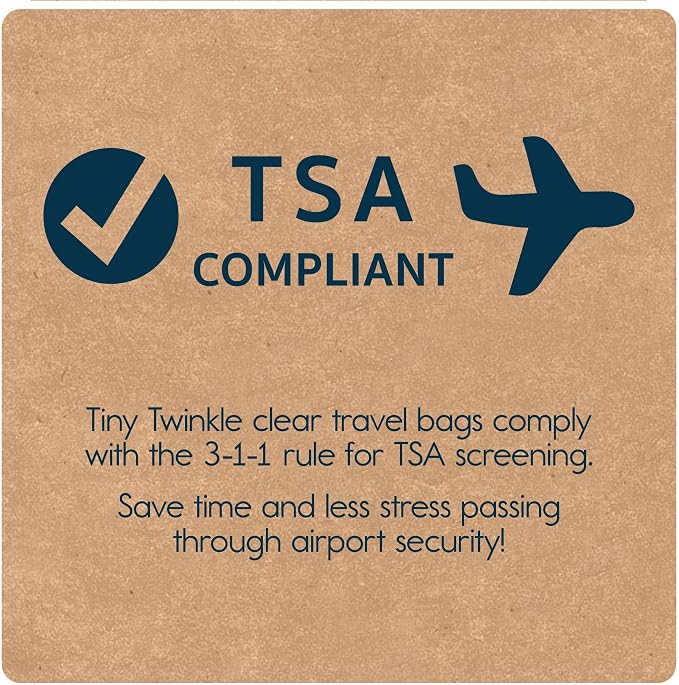 Tiny Twinkle Diaper Bag Organizing Pouches|3 Pack Mess-Proof Clear Front Travel Organizer Bags&TSA Approved Toiletry Bag Set for Baby and Mom Essentials - Image 5