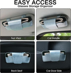 Sunglass Holder for Car Visor, Car Sunglasses Holder Leather, Eyeglasses Holder Glasses Storage Case Visor Accessories - Image 5