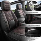 Car Seat Cover Custom Fit for Dodge Ram 1500 2500 3500 2002-2026 Faux Leather Seat Cover Set Compatible with Crew Quad Regular Cab Pickup Truck Cushions (Black & Blue, Front Seat) - Image 3