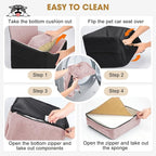 JOEJOY Dog Car Seats for Small Medium Dogs Under 35lbs, Dog Booster Seat with Detachable Washable Cover and Cushion, Memory Foam Pet Car Seat with Safety Belt and Storage Pockets (BP) - Image 8