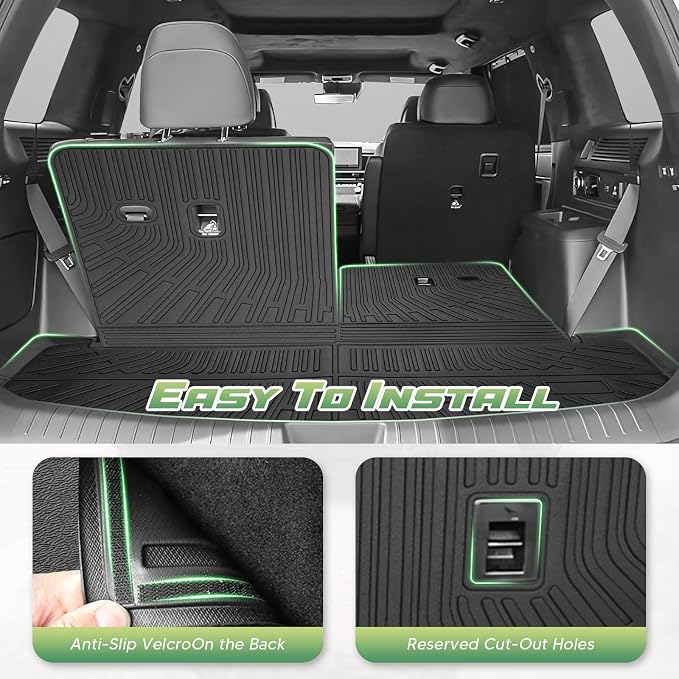 Cargo Liner for Hyundai Santa FE 2024 2025 2026, All Weather Cargo Mat for Santa Fe Accessories, Heavy Duty Trunk Mat with Backrest Mats, Car Accessories - Image 3
