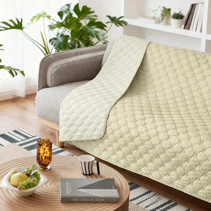 gogobunny 100% Double-Sided Waterproof Dog Bed Cover Pet Blanket Sofa Couch Furniture Protector for Puppy Large Dog Cat, Reversible (82x102 Inch (Pack of 1), Dark Cream/Light Cream) - Image 6