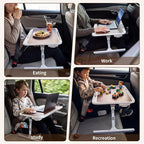 Xuhal Large Car Seat Tray Table, 23.6"×13.8" Adjustable Car Desk Laptop Desk 0–36° Wood Portable Detachable Lap Desks for Passenger Seat, Work, Eating, Camping, Home Use, Long Distance Use - Image 8