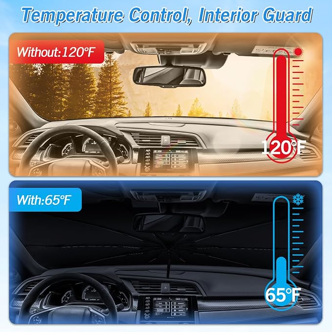 KUST Windshield Sun Shade Umbrella for Honda Civic 2016 2017 2018 2019 2020 2021 Rear Window Shades 100% UV Protection and Blackout Privacy 5PCS Car Window Covers Accessories - Image 6
