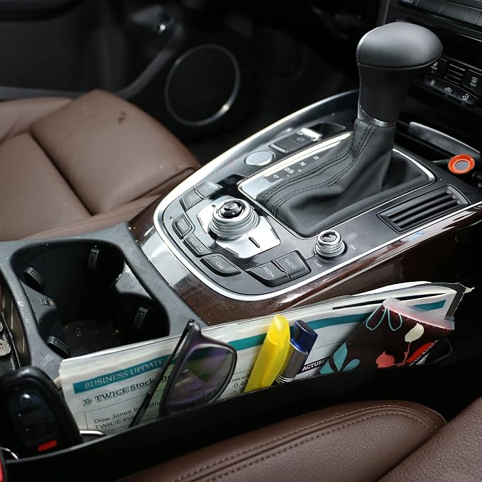 Armor All 2-In-1 Universal Car Seat Organizer, Avoid Driving Distractions, Dual-Side Use, Driver/Passenger Spaces, Easy DIY Installation, Holds Phone, Wallet, Charger, Sunglasses, Pens, etc., 2-Pack - Image 4