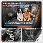 REEVAA 2.0 Hard Bottom Back Seat Cover for Large Dogs, L, Black | Foam Padding, 600 lbs Extender, 45% More Space for Large Dogs, Waterproof, Zippered Mesh Window, Fits SUVs & Small Trucks - Image 2