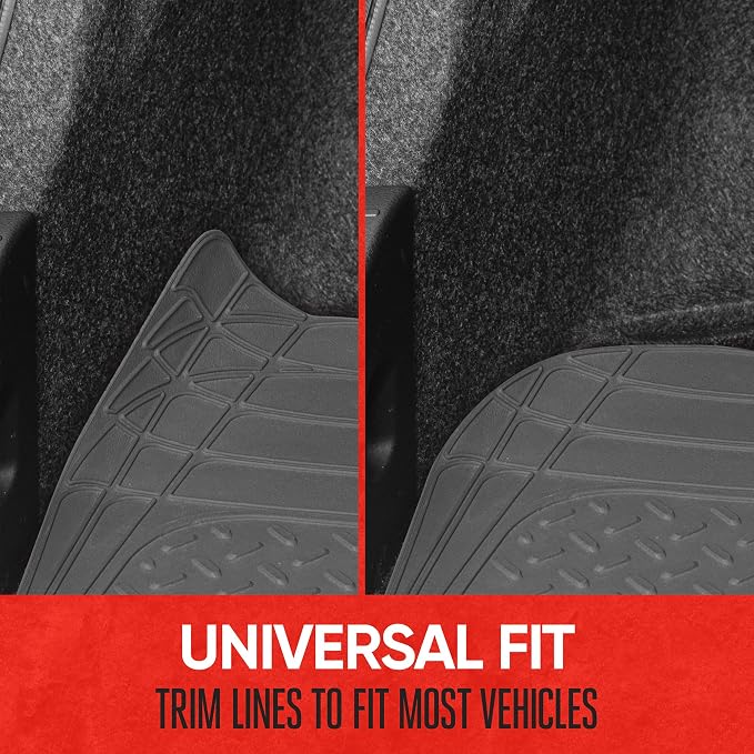 Motor Trend FlexTough Defender Floor Mats for Cars & TrunkShield Trunk Mat Set, Next-Gen Deep Dish Heavy Duty All Weather, Rubber Car Floor Mat Set for Auto Truck Van SUV - Image 8