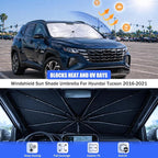 Car Windshield Sun Shade Umbrella for Hyundai Tucson 2016-2021 | 2026 Upgraded,Custom-Fit Umbrella Sunshade,Easy Install,UV Protection & Heat Reflective,Keep Interior Cooler with Storage Bag - Image 3