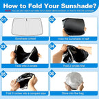 Windshield Sun Shade for GMC Sierra 1500 2500 3500 Accessories 2019 2020 2021 2022 2023 2024, Foldable Window Sunshade Sun Visor Protector, Front Windshield Sunshade Sun Shield - Image 5