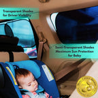 Car Window Shades - Certified 99.79% UVA & 99.95% UVB sun protection. Award winning car sun shade for side windows. 4 Pack (2 Transparency options) 25" x 16" -window shade for car baby by Kinder Fluff - Image 2