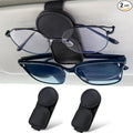 KIWEN 2 Pack Sunglasses Holder for Car Visor, Magnetic Leather Sunglass Eyeglass Hanger Clip for Car Sun Visor Accessories (2, Black) by KIWENDirect
