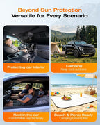 Cooling Windshield Sun Shade for Ford F150 2015-2026, 240T Beige, Foldable | Heat-Insulating Fabric, 99% UV Protection and Heat Insulation, Storage Bag Included, for Cars SUVs and Trucks, Easy to Store - Image 7