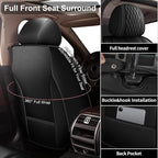 IKABEVEM Car Seat Covers Fit for Infiniti QX60 2014-2020 Full Set | Waterproof Faux Leather, Airbag Compatible, Easy to Install & Wipe Car Seat Protector,5 Seats Covers Fit for , Black - Image 4