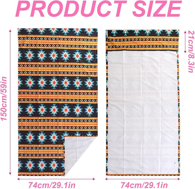 Car Seat Towel Covers Front Seats for Yoga,Gym,Workout,Sports,Running,Beach and Travel,Baja Boho Washable Sweat Towels Seat Cover Blanket for Cars Golf Trucks (Aztec Ornament Print, 1Pcs) - Image 2