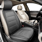 1 Pack Black Ventilated Cooling Car Seat Covers for Summer | 3D Air Mesh, PU Leather, Breathable, with Storage pocket, Non-slip, Universal Fit for Car Truck SUV, Easy to Install by Qinlive
